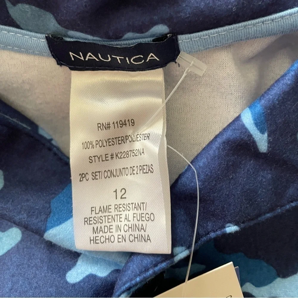 Nautica long sleeve sleep top navy blue size 12